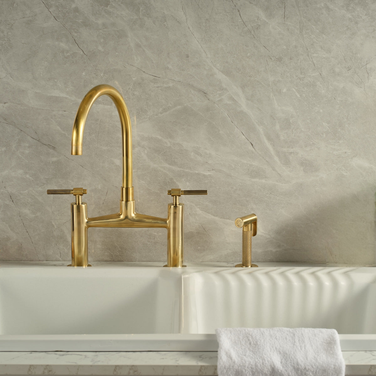Vintara solid brass kitchen faucet by Brasslik