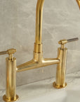 Vintara brass bridge faucet for kitchen sinks