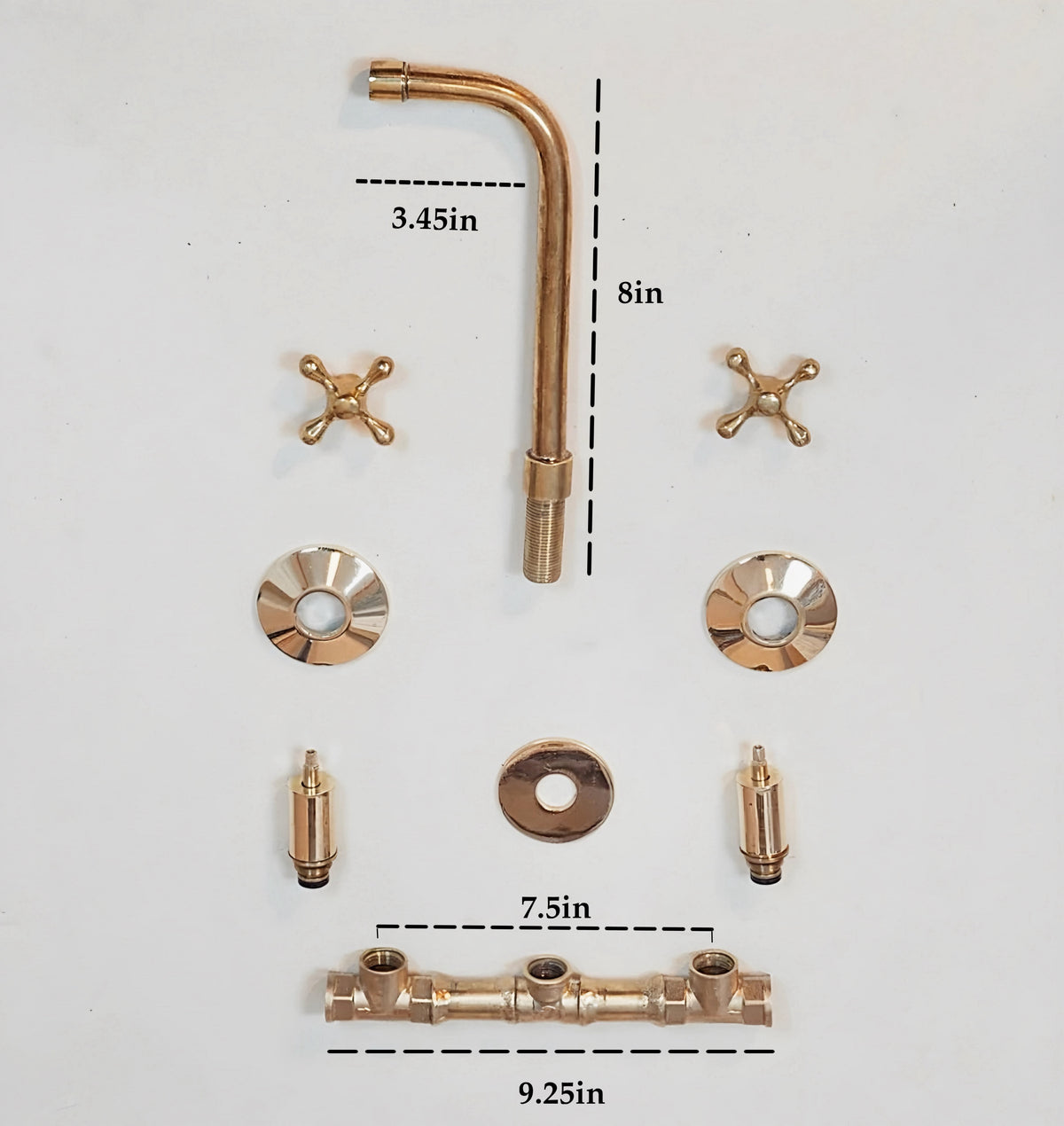 Solid brass wall mounted faucet for bathroom sinks