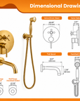 Brasslik brass tub filler and hand shower set