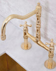 Westminster brass bridge faucet with high-arc spout