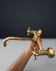 Handcrafted Winchester brass wall mounted faucet